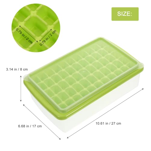 Cubitera con tapa y pala 55 cubos plástico verde miniatura 3