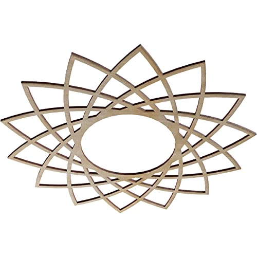 Image of Ekena Millwork 22 inchOD x 8 1 /2 inchID x 1 /4 inchT Eleanor Wood Fretwork Pierced Ceiling Medallion, Hickory