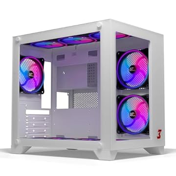 Gabinete Gamer DT3 Hyper White, tipo aquário em vidro temperado, M-ATX/Mini-ITX, suporta WC até 360mm e até 9 fans de 120mm