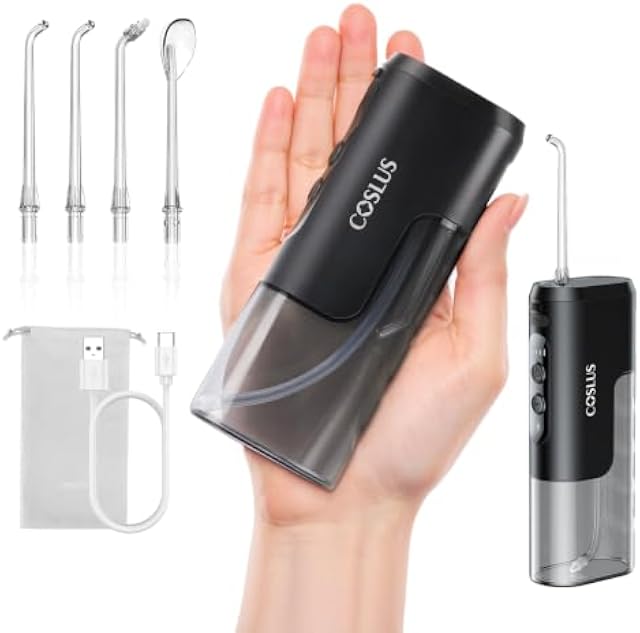 COSLUS T40 Mini Water Flosser for Travel, Portable Compact Design