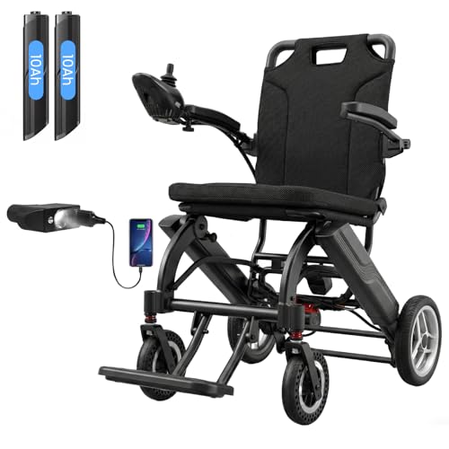 30 Miles & 33 Lbs Electric Wheelchair for Adults, Ultra-Lightweight Folding Motorized Wheelchair,...