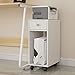 Produktbild Printer Organizer Druckerstaender Holz-Laserdrucker und Kopierer Ständer, Stand CPU Rollen mit Locking Caster Rädern 10,6 X 15,7 X 27,6 Inches Schreibtisch Organizer Druckerständer (Color : White)
