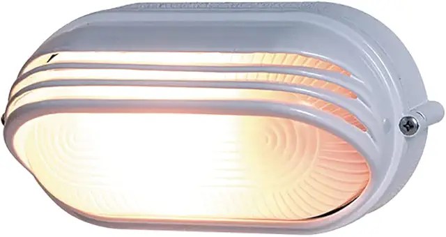 Lampada da Parete Ovale Esterna IP44 E27 Bianco fino 60W