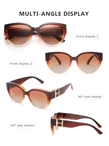 Fit Over Glasses Polarized Sunglasses for Women & Men, Stylish Cat Eye Design Sun Glasses 100% UV Protection4