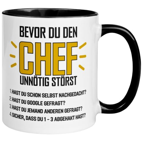 Chef Geschenk Tasse | Bevor du den Chef unnötig störst