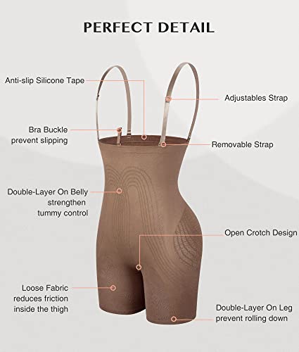 Feelingirl Feelingirl Women's Butt Lifter High Waist Shorts Smooth Shapewear Seamless Mesh Tummy Control Thigh Slimmer Brown Xs/S Brown Shorts X-Small-Small #TOP3