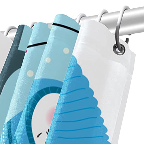 Rideau de douche original motif pingouin de Noël, cadeau idéal