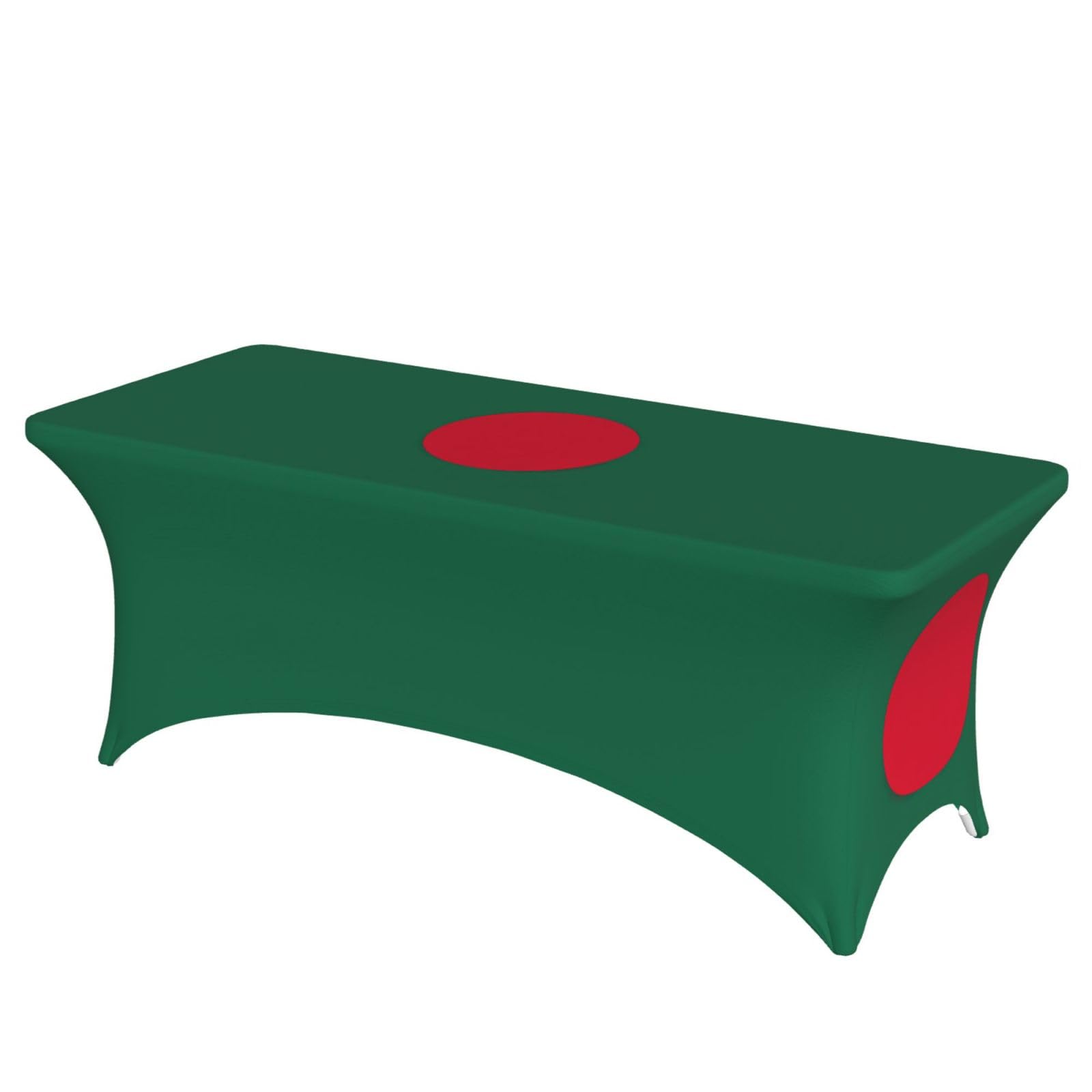 AYYQWE Flag Of Bangladesh Print Elastic Rectangular Tablecloth For Banquet Outdoor Picnics Office Table Cover