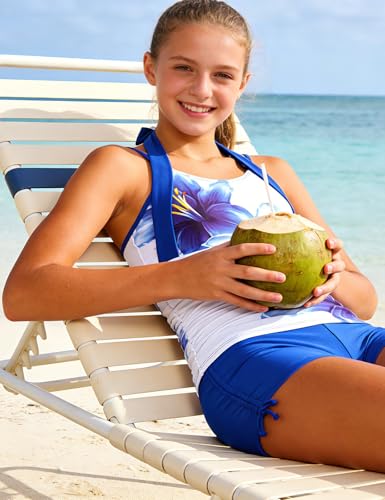 Image of Girls Tankini Swimsuit 2 Piece Halterneck Bathing Suit for Teens Size 7-16