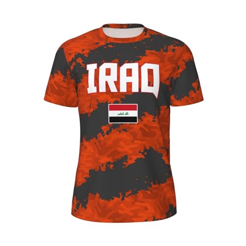 DABOYOZHZH Iraq Flag Cool Iraqans (78) Sports Jersey Mesh T-Shirt 3D Print for Running Cycling Soccer Tennis Fitness Climbing Shirts