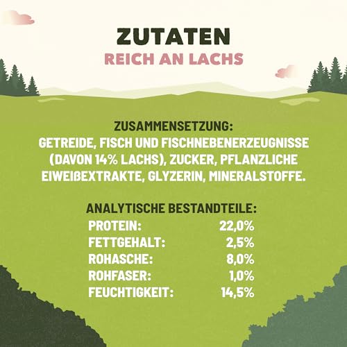Adventuros Training Hundeleckerlis, reich an Lachs, 6er Pack (6 x 115g)