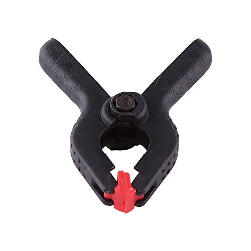 6Pcs Photo Studio Spring Clamps, Nylon Clamps for Photography Backdrop Stand, Rubber Padded Grips, Wide Opening, Comfortable Grip, Lightweight Clamps with Red