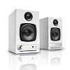 Audioengine A2 HD (HD3) White 60 Watt Pc Speakers for Desktop and S6 Gray Subwoofer for Music Gaming Movies Studios Dorms Bedrooms Offices