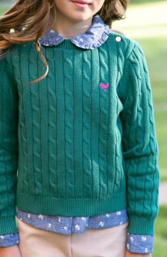 Image of Hope & Henry Girls Cable Front Pullover Sweater