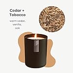 Calyan Wax Co. Cedar & Tobacco Scented Candle - 75 Hour Burn - Luxury Non Toxic Soy Wax Candles - Long Lasting Black Tumbler Jar Candle for Home - 10.2oz - Image 2