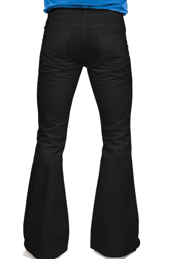 70s Disco Pants for Men,Mens Bell Bottom Jeans Pants,60s 70s Bell Bottoms Vintage Denim Pants Jeans for Men Black by EVEDESIGN - Used condition - Image 2