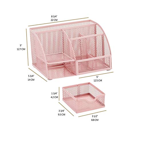 Annova Organizador de mesa de malha para escritório com 7 compartimentos + gaveta/mesa organizado pa