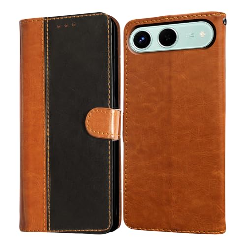 Image of Flip Cover Back Case for Tecno Spark Go 5G | Premium Leather Finish | Inbuilt Pockets & Stand | Flip Cover Back Case for Tecno Spark Go 5G (CamelBlack)