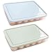 Caja de Almacenamiento de Huevos, 2 Piezas Hueveras de Plastico, Hueveras para Frigorifico 24 Huevos, Bandeja Huevos Nevera con Tapa, Huevera Nevera Apilable para Refrigerador, Cocina, Picnic Camping