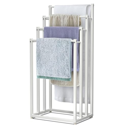 VOUNOT® Porta Asciugamani Bagno da Terra, Portasciugamani Autoportante in Metallo