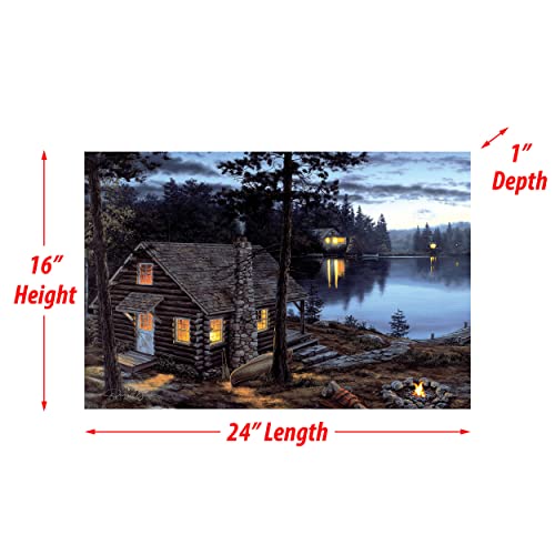 Rivers Edge Products Led Canvas Wall Art, 24 By 16 Inches, Fiber Optic Light Up Wall Decor, Battery Operated Lighted Nature Canvas Print, Led Light Kitchen, Bedroom, Or Home Decor, Cabin Reward #TOP5