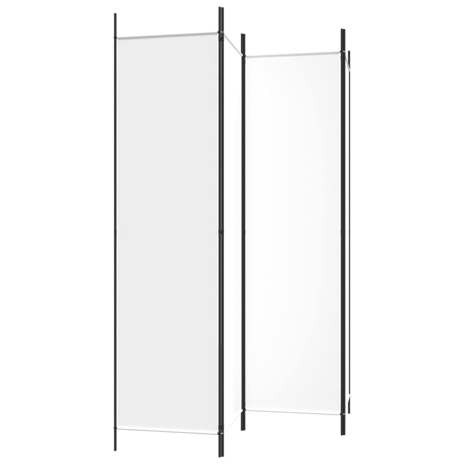 Rantry Mobile Divisorio a 4 Pannelli Bianco 200x200 cm Tessuto, Paravento da Interno Separé per Ambienti, Pannelli Divisori per Interni Casa