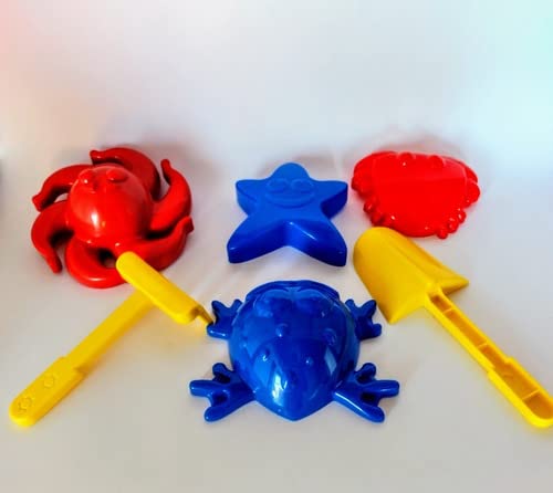 GGB Plast Balde De Praia Infantil Baldinho Com Alça E 6 Brinquedos, Multicor