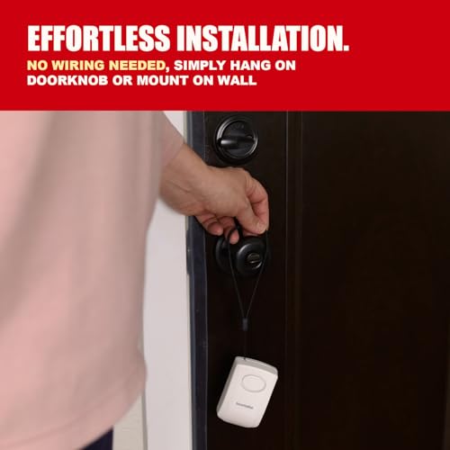 SECURITYMAN Door Security Bundle – 2-Pack 130dB Vibration Door Handle Alarms + Heavy-Duty Door Reinforcement Kit with Strike Plate – Entry Door Safety for Home, Kids, Travel, and Elderly