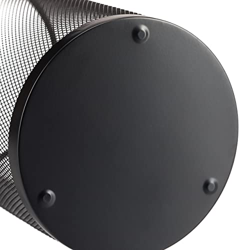 Relaxdays Schirmständer Metall, runder Schirmhalter aus Korbgeflecht, Stockhalter universal, 26cm Ø, 50cm hoch, schwarz