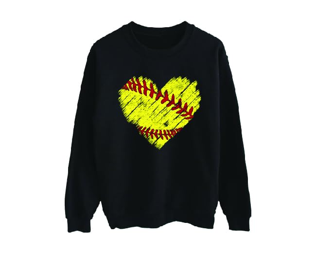 Softball Heart Sweatshirt, Softball Heart Hoodie, Perfect Gift For Softball Player And Softball Lovers3
