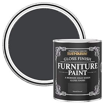 Rust-Oleum Black Furniture Paint in Gloss Finish - Natural Charcoal (BLACK) 750ml