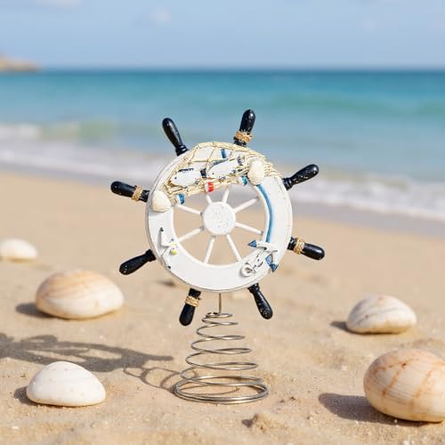 Décoration de pièce côtière bateau 28cm avec filet de pêche vintage - 8