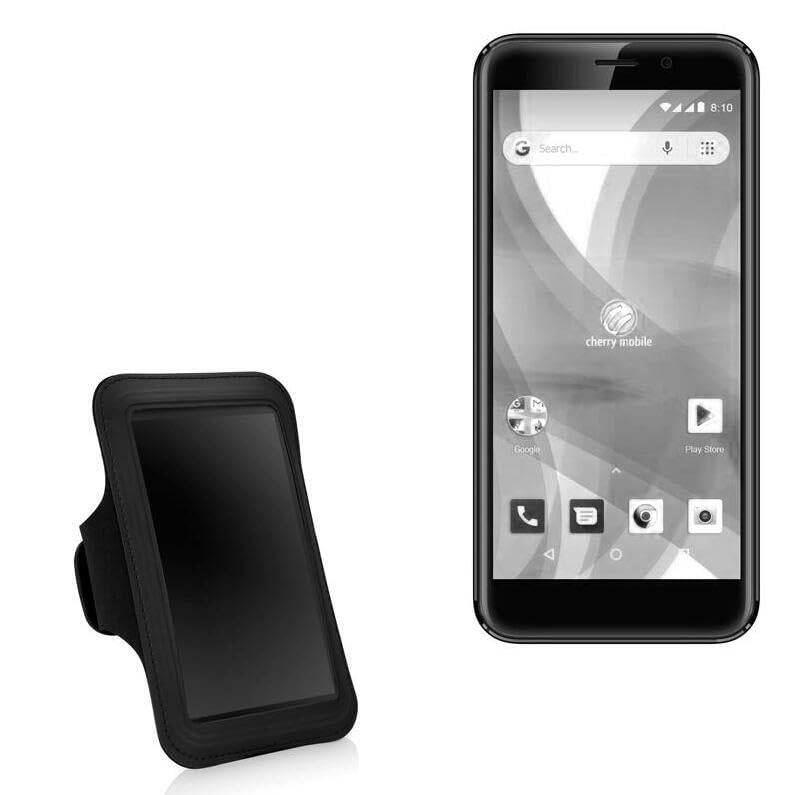 BoxWave Case Compatible with Cherry Mobile J6 Mini - Sports Armband, Adjustable Armband for Workout and Running - Jet Black