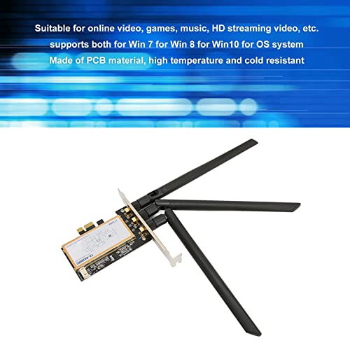 Bewinner PCIE WiFi Card, 1750Mbps Dual Band Wireless Network Card with 3 Antennas, PCI Express WiFi Adapter for - Image 2