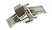 RECHERE Stainless Steel Push Button Butterfly Deployment Clasp For Leather Watch band Strap Silver(22mm)
