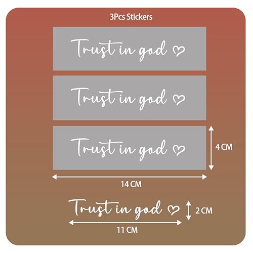 Image of 3Pcs Trust in God Rearview Mirror Sticker,Car Stickers and Decals for Women,Self-Adhesive Waterproof Car Stickers Rearview Mirror Accessories