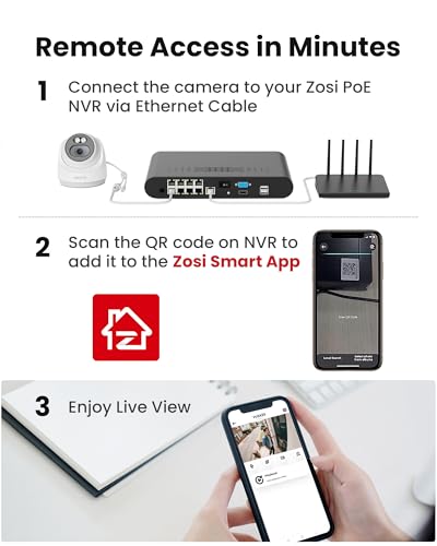Image of ZOSI 4MP 2.5K PoE Add-On Security Camera Outdoor, 1440p Surveillance IP Camera for Home Security, 100ft Night Vision, AI Human Vehicle Detection, Two-Way Audio, Works with Our PoE NVR Only