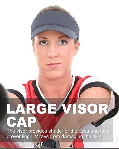 Image of Zylioo XXL Oversize Visor Hat,Large Athletic Cotton Sports Visor,Adjustable Small Solid Color Sun Cap