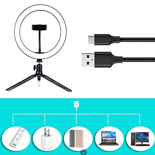 Ringlicht mit Stativ 10 Zoll, Selfie Ringleuchte, LED lichtring Laptop, Dimmbare Tischringlicht für YouTube, TikTok… – Bild 5