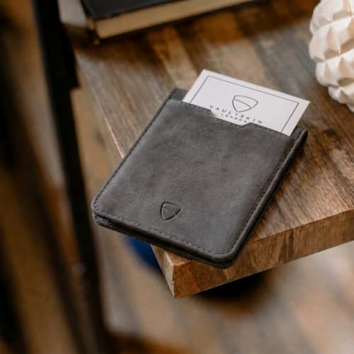 Image of Vaultskin MANHATTAN Slim RFID Blocking Bifold Leather Wallet for Men - Men's Leather Wallet, Front Pocket Minimalist Card Holder, Holds 9 Cards and Cash, Premium Italian Leather