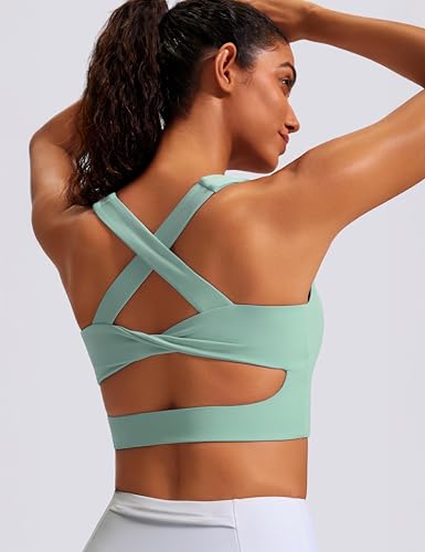 Image of Sports Bras for Women Criss-Cross Back Padded Workout Tank Tops Medium Support Crop Tops for Women
