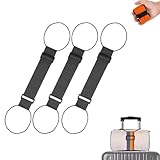 Luggage Straps for Suitcases, Multi Use Strong Adjustable Luggage Connector Straps, Flexible and Adjustable Luggage Strap, Elastic Fastening Belt for Luggage, Easy to Travel (3*Black)