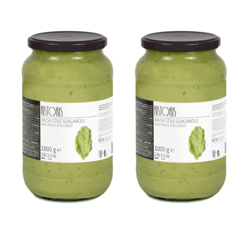 Image of Ristoris Guacamole Sauce Pack of 2 ( 2 kg each ) | Avocado Fruit Seasoning & Spread | Mexican Cuisine | Contains Avocado Fruit , Green & Red Paprika, Onion, Tomato & Cheese Powder | Used for Tacos, Burritos & Nachos | Slightly Spicy
