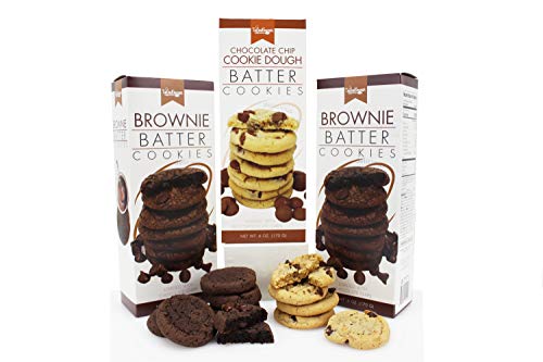 Too Good Gourmet Batter Cookies, Soft-baked to Perfection in 2 Scrumptious Flavors, Chocolate Chip Cookie Dough, Brownie Batter Cookies Variety Pack of 3, 6oz Boxes