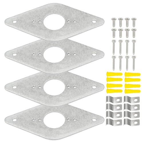 Hose Bib Mounting Plate for Outside Faucet Repair Kit Replacement, Aluminum Outdoor Spigot Frost Proof siding mounting Plate - 4 Pack