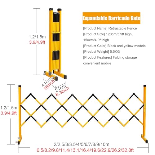 Barricada de entrada expandible móvil, valla flexible con ruedas para un fácil control de multitudes en eventos al aire libre, obras de construcción y festivales