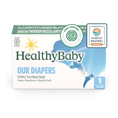 Healthybaby Our Diapers | Ewg Verified Safe & Plant-Based Diapers | Absorbent For Leak Protection | Soft Organic Cotton Shell cover