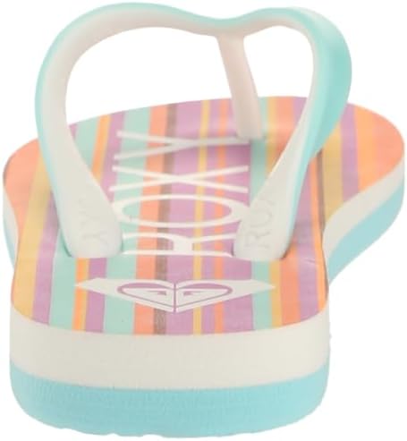 Roxy Girls Tahiti Sandal Flip-Flop, Turquoise/Citrus, 5 Big Kid | Image 2