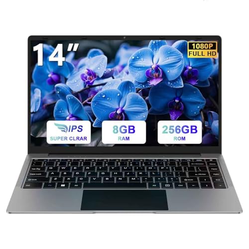 2025 14 Inch Laptop Computer Win 11 8GB+256GB SSD Up to 1TB SSD Expand Laptops Celeron N4020 Up to...