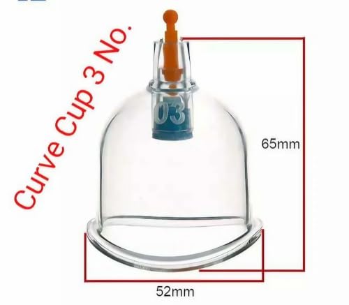 Image of U Shaped Cupping Therapy Cups Size 3 and 4 | Premium Curved Base Vacuum Suction Cups for Joints Shoulders Elbows Knees | Heavy Duty Clear Body Pain Relief Therapy Set Roll | Pack of 4